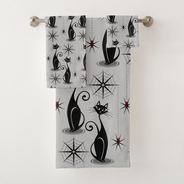 Les chats atomiques Éffrayants de Meow Retro à gri (En situation)