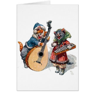 Les chats mignons jouent du mandoline et du xyloph