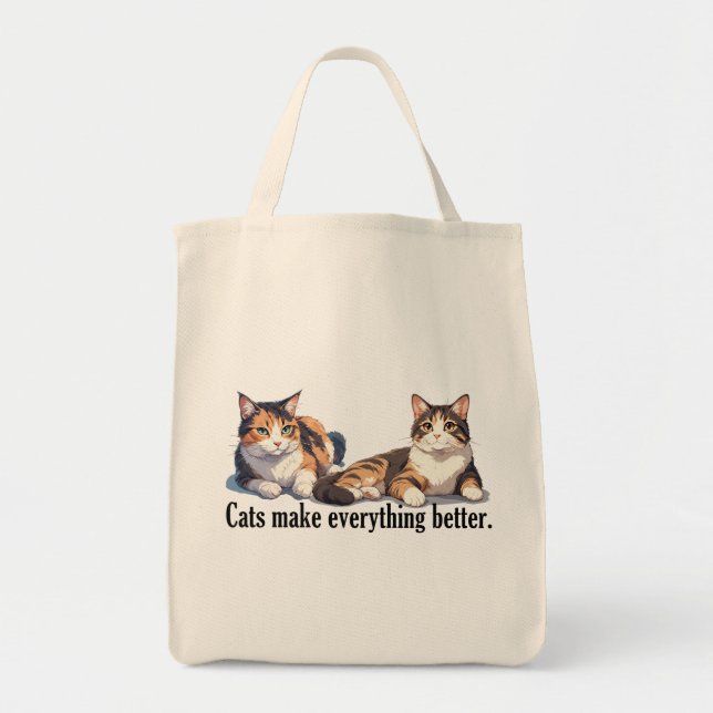 Les chats rendent tout meilleur Sac fourre-tout (Devant)