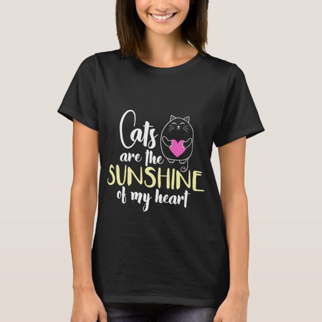 Les chats sont le soleil de mon coeur T-shirt (Devant)