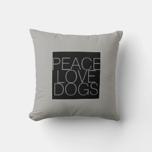 les chiens de paix citent coussin sur grey