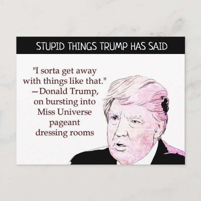 Les choses stupides Trump a dit Carte postale Souv (Devant)