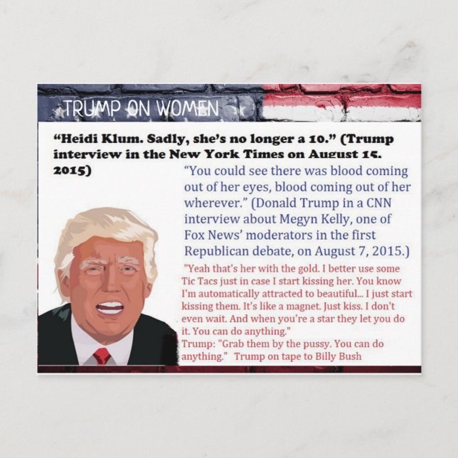 Les choses stupides Trump a dit Carte postale Souv (Devant)