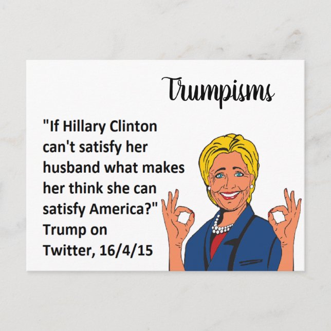 Les choses stupides Trump a dit Carte postale Souv (Devant)