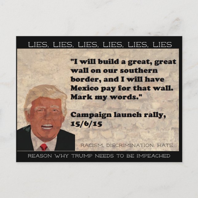 Les choses stupides Trump a dit Carte postale Souv (Devant)