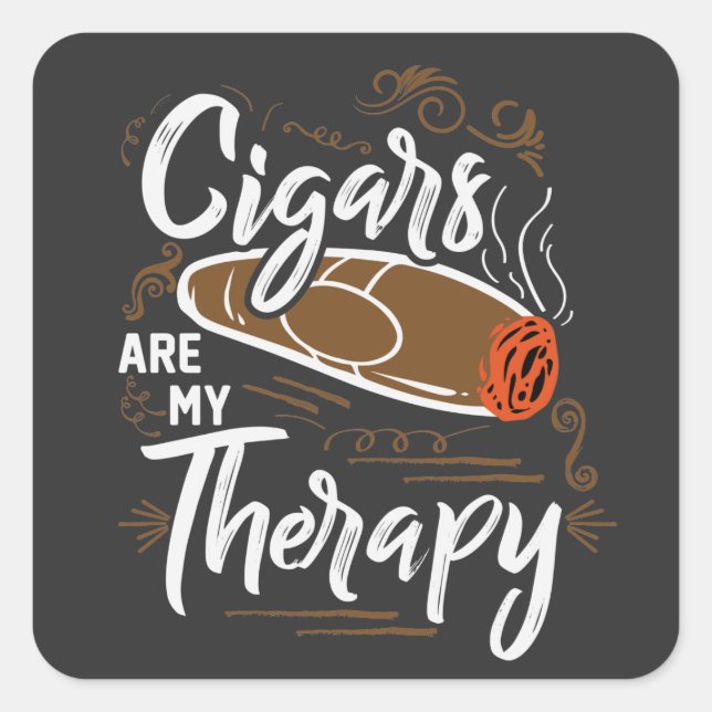 Les cigares sont mon Sticker de citation thérapeut (Devant)
