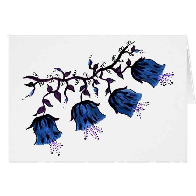 Les cloches Canterbury Bleues sur les fleurs de vi (Devant horizontal)