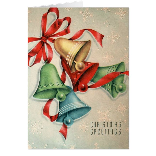 Les cloches de Noël rétro ajouter la carte de mess (Devant)