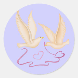 Les colombes blanches créent des autocollants card