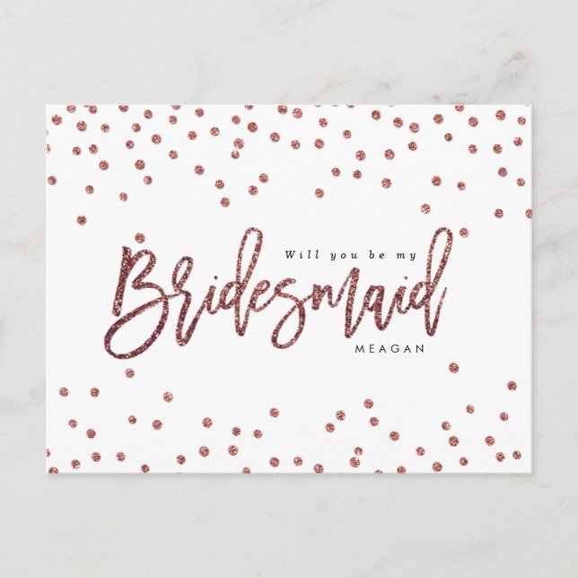 les confettis roses d'or vous serez ma carte de (Devant)