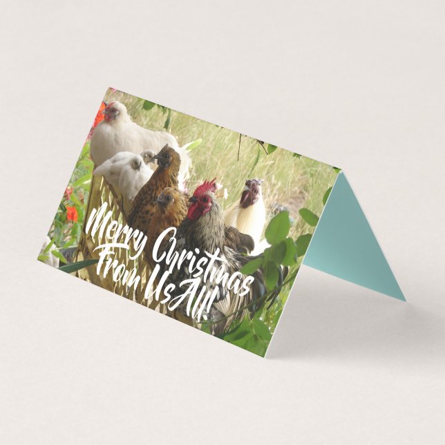 Les coqs de poulet Joyeux de nous Carte de Noël se (Front)
