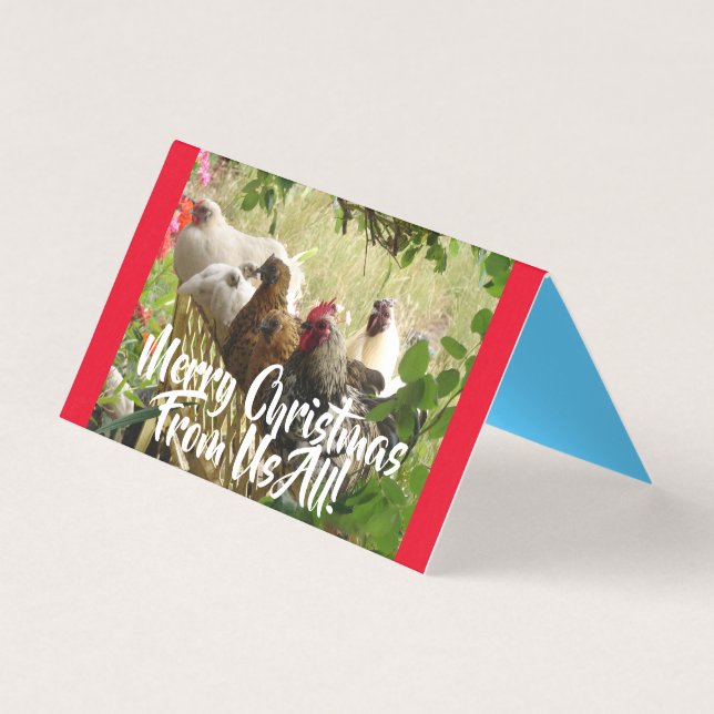 Les coqs de poulet Joyeux de nous Carte de Noël se (Front)