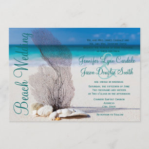 Les coquillages de plage Invitations de mariage de