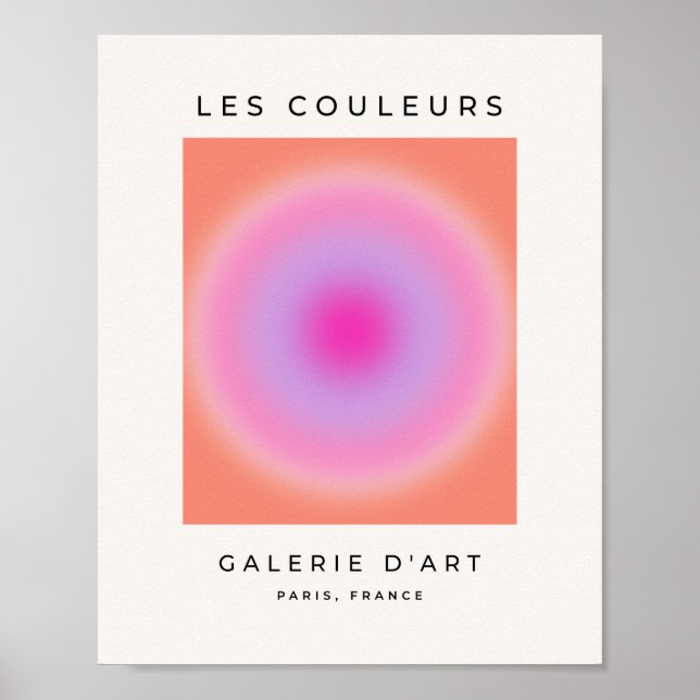 Les Couleurs 01 Orange And Pink Gradient Aura Poster (Front)