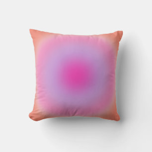 Les Couleurs 01 Orange And Pink Gradient Aura Throw Pillow