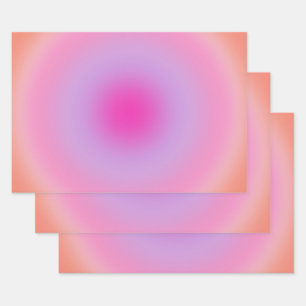 Les Couleurs 01 Orange And Pink Gradient Aura Wrapping Paper Sheet