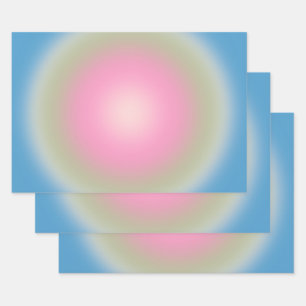 Les Couleurs 02 Blue Vintage Gradient Aura Wrapping Paper Sheet