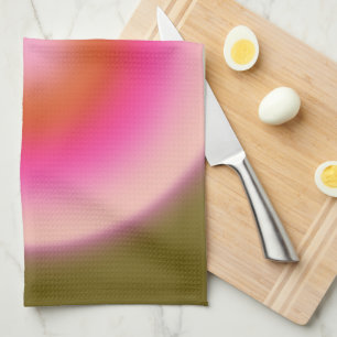 Les Couleurs 05 Gradient Olive And Pink Aura Kitchen Towel