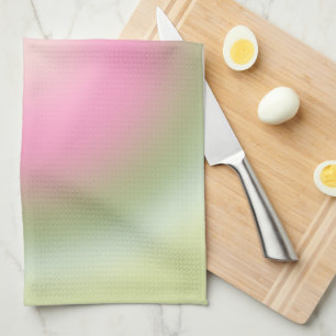 Les Couleurs 07 Gradient Pink And Green Aura Kitchen Towel