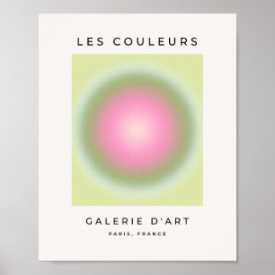 Les Couleurs 07 Gradient Pink And Green Aura Poster