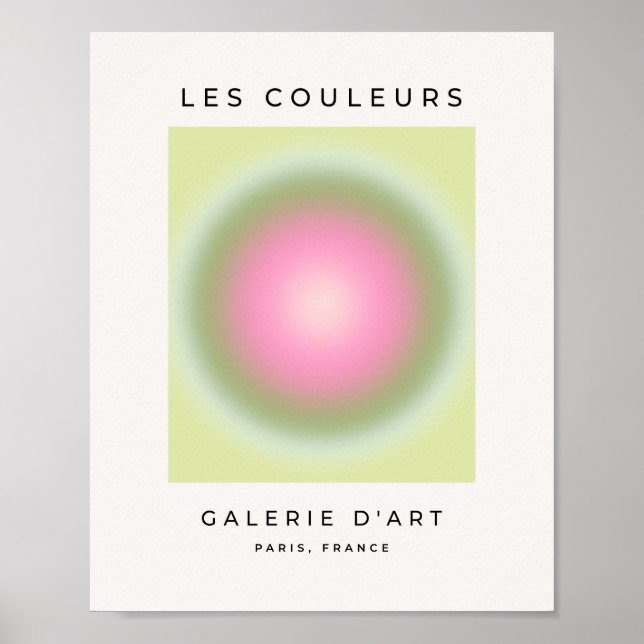 Les Couleurs 07 Gradient Pink And Green Aura Poster (Front)