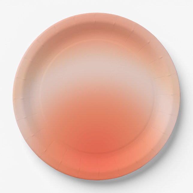 Les Couleurs 09 Orange Gradient Aura Paper Plate (Front)