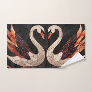 Les cygnes Art déco élégants qui forment un coeur