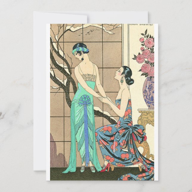 Les dames Art Déco par les invitations à la fenêtr (Devant)