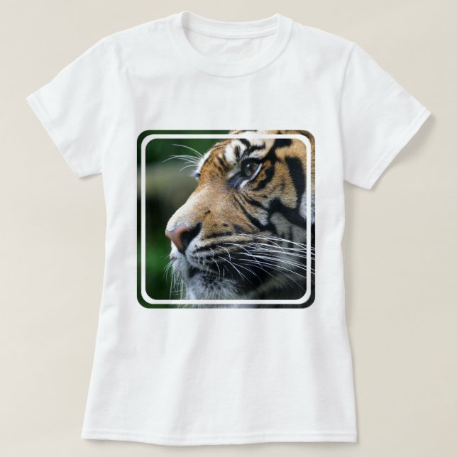 Les dames d'image de tigre ont adapté le T-shirt (Design devant)