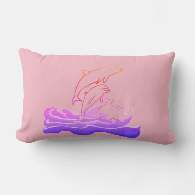 Les dauphins sautant le coussin lombaire 33 x 53 (Recto)