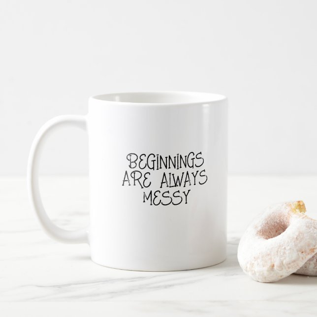 Les débuts sont toujours embrouillés - Mug Motivat (Avec donut)