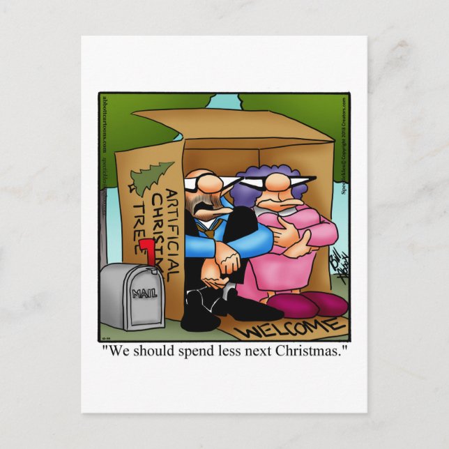 Les dépenses de Noël Malheur Humour Carte postale (Devant)