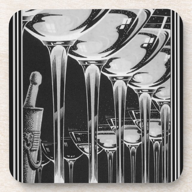 Les dessous de verre en verre de Champagne d'art (Devant)