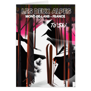 Les Deux Alpes, poster de voyage en ski