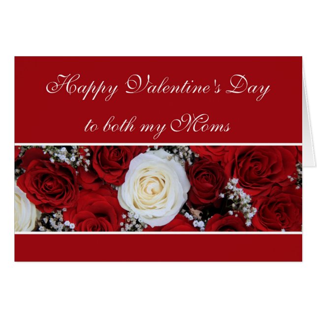 Les deux Moms Valentine's Day rose rouge et blanc (Devant horizontal)