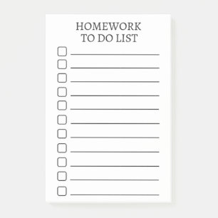Les devoirs de l'étudiant Liste des post-it moder