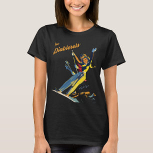 Les Diablerets Skier Retro Travel T-Shirt