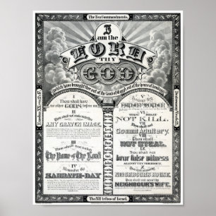 Les Dix Commandements 1876 Poster vintage restauré