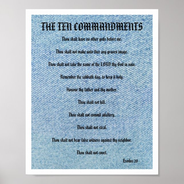 Les Dix Commandements - Poster du Denim Bleu (Devant)