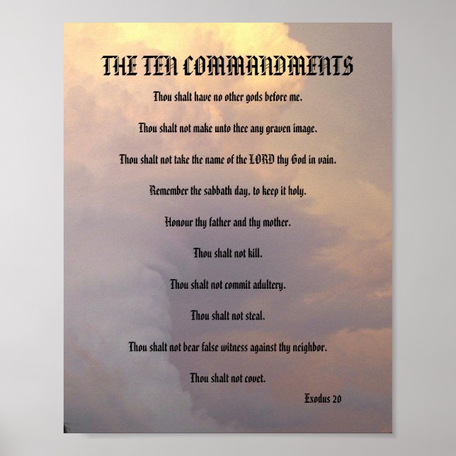 Les Dix Commandements - Poster Nuages Météo (Devant)