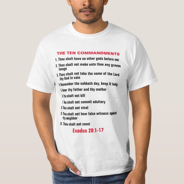 Les dix commandements T-shirt noir masculin (Devant)