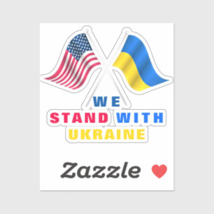 Les drapeaux USA et Ukraine soutiennent le Sticker