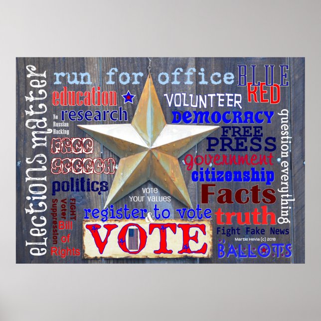 Les élections comptent. Votez ! Poster WordArt™ (Devant)