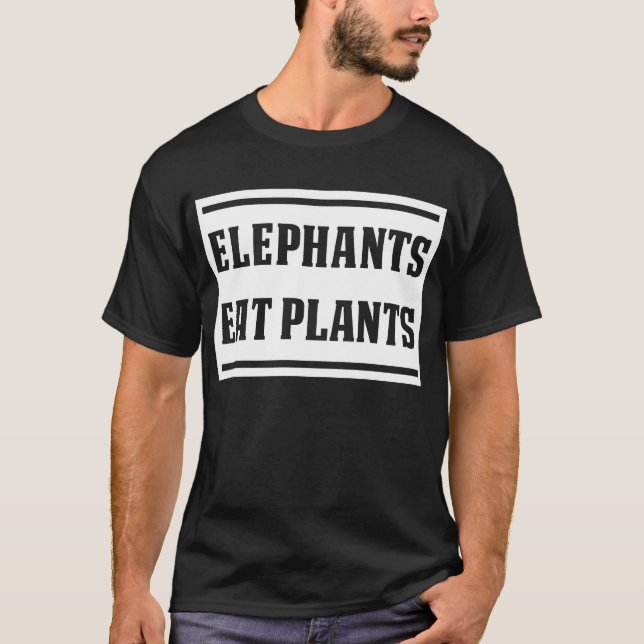 Les "éléphants T-shirt mangent plantes" (Devant)