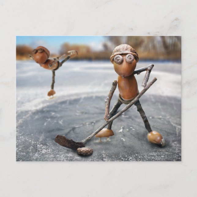 Les elfes d'Acorn jouant sur la carte postale d'hi (Devant)