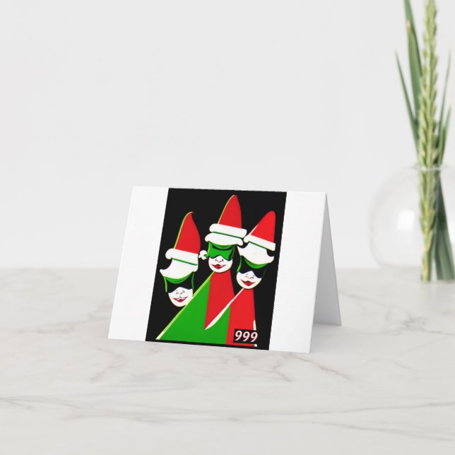 Les elfes de Noël cuisine style elf carte de voeux (Devant)