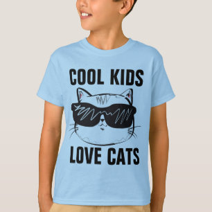 LES ENFANTS COOL AIMENT LES CHATS Cat T-Shirts