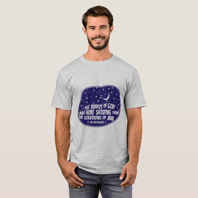 Les énigmes de Dieu - le T-shirt des hommes de GK (Devant entier)