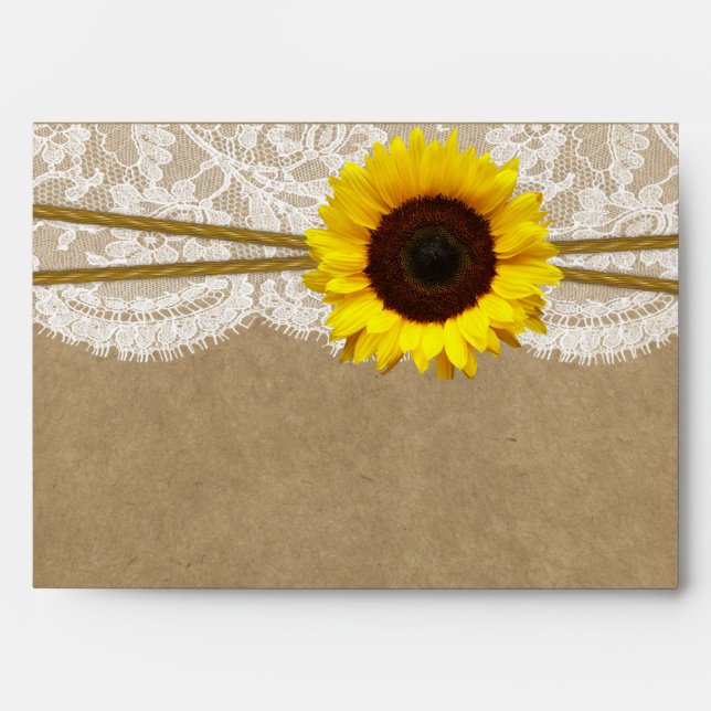 Les enveloppes de collection Kraft, dentelle et to (Devant)