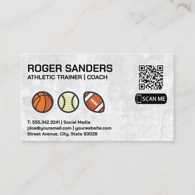 Les équipements sportifs | Carte de visite QR (Devant)